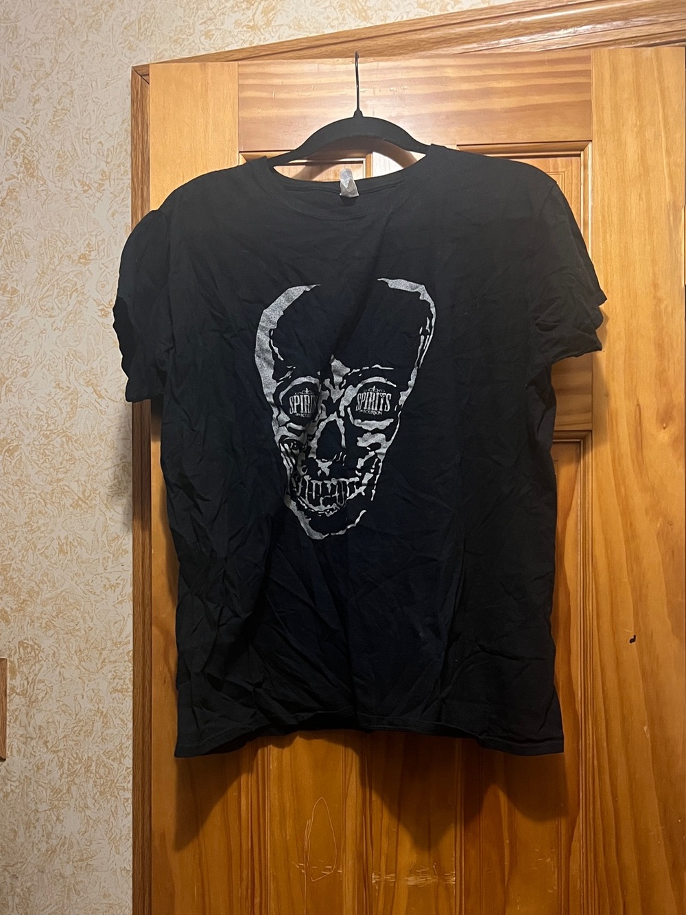 Spirits on Bourbon Black T-Shirt with Subtle Silver Graphic